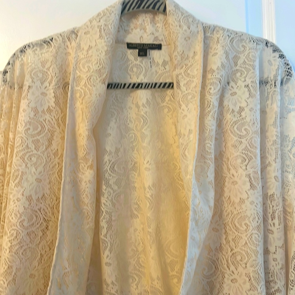 Designer Lace open moto cardigan